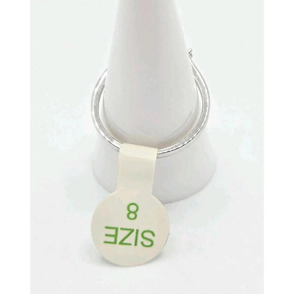 Tangerine Cubic Zirconia on .925 Solid Sterling Silver ~ Bomb Party Ring ~Size 8 - Picture 4 of 5